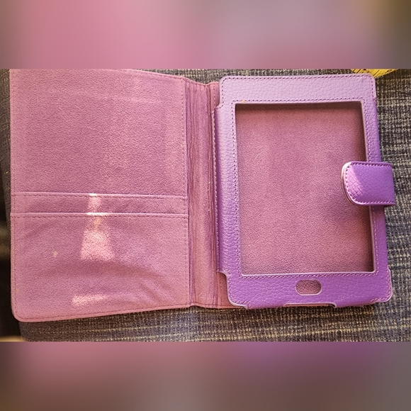 Purple 7x5 tablet cover holder for tablets, two slot organizer portfolio academi - Picture 4 of 6